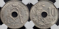 BELGIUM 10 Centiemen Albert I - NGC TOP POP -