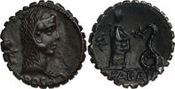 ROMAN REPUBLIC AR Denarius Serratus L. Roscius Fabatus -