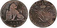 BELGIUM Æ Satirical Token on 5 Centimes Leopold I - PIPE-SMOKING LION -