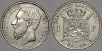BELGIUM 1 Frank 1886 VL Leopold II vz+ 87.01 US$  +  75.41 US$ shipping
