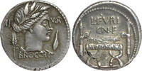 ROMAN REPUBLIC AR Denarius L. Furius Cn.f. Brocchus - EXCEPTIONAL PORTRAIT ! -