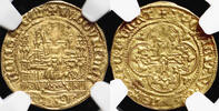 FEUDAL LOW COUNTRIES 1/4 Vieille Chaise d’or à l’aigle County of Flanders - Louis II de Male - Bruges Mint **VERY RARE** -