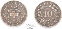 Suisse 10 Cents 1873 B 10 Cents 1873 B 1873 ss+