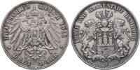 Germany. 3 Mark, 1909 Free and Hanseatic City of Hamburg vz 57.74 US$  +  57.74 US$ shipping