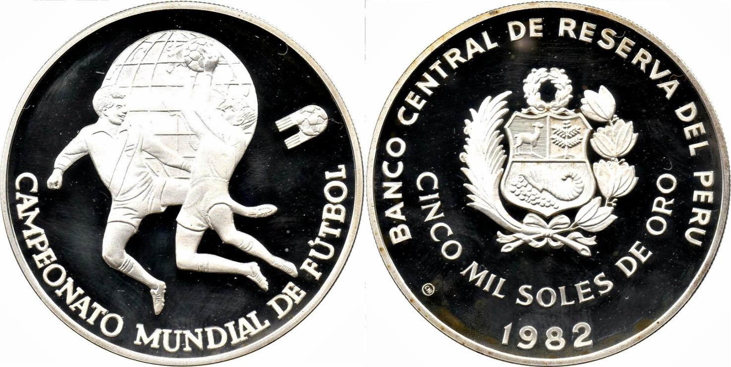 Peru - 5000 Soles de Oro, 1982. World Cup. Proof | MA-Shops