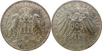 German Empire, Hamburg 3 Mark 1913 J ss 55.89 US$  +  232.86 US$ shipping