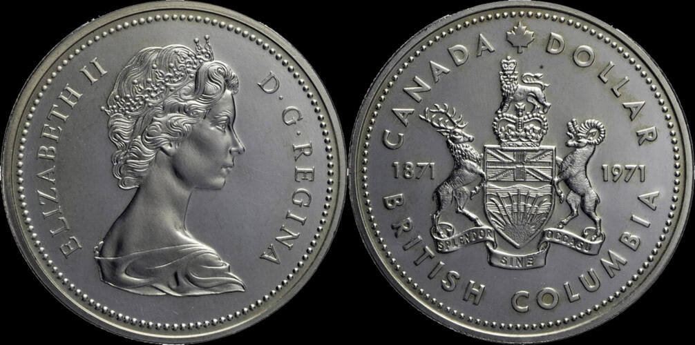 Canada 1 dollar 1971- 100th anniversary of the accession of British ...