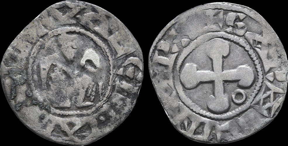 ca 1150-1250AD France Dauphiné Evêché de Valence anonymous denier VF+ ...