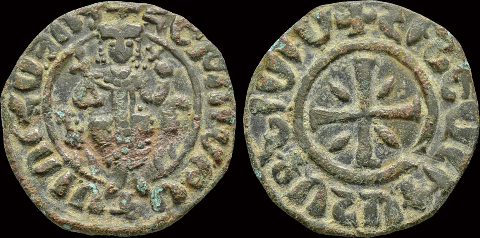 m１１　アルメニア ヘトウム朝 硬貨 【1226-1270】 1226-1270AD Armenia Cilician Armenia Hetoum I AE tank VF+ | MA-Shops