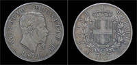 Italy 5 lire Italy Vittorio Emanuele II 5 lire 1874M -