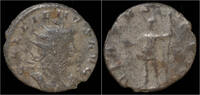 Roman antoninianus Gallienus silvered antoninianus Mars standing left -