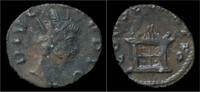 Roman antoninianus Divo Claudius II Gothicus altar with flames