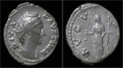 Roman denarius Faustina Sr AR denarius Vesta standing left