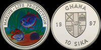 Ghana 10 sika Ghana 10 sika 1997 Marine-life protection -