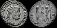 Roman radiate Maximianus Herculius AE radiate Jupiter presents Victory on globe -