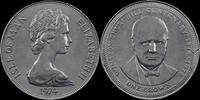 1 crown 1974 Isle of Man Isle of Man 1 crown 1974- 100th anniversary of Winston Churchill EF