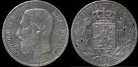 Belgium 5 frank Belgium Leopold II 5 frank 1867 point. -