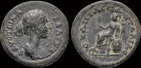 Thrace AE22 Thrace Pautalia Faustina II, Augusta AE22 Demeter seated left -
