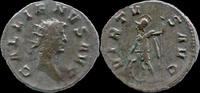 Roman antoninianus Gallienus silvered antoninianus Virtus standing left -