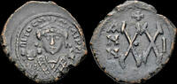 Byzantine half follis Maurice Tiberius half follis large XX -