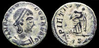 Roman AE4 1/2 follis Theodora AE half follis Pietas standing right -