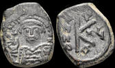 Byzantine half follis Maurice Tiberius half follis large K -