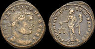 Roman follis Constantius I Chlorus, as Caesar, AE follis Moneta standing left -