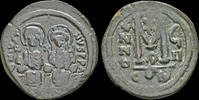 Byzantine follis Justin II & Sophia AE follis Large M -