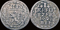 Germany 1 kreuzer Germany Hessen-Darmstadt Ernst Ludwig 1 kreuzer 1723 BIB -