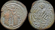 Byzantine follis Constantine X Ducas AE follis Eudocia and Constantine X standing facing -