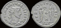 Roman antoninianus Probus silvered antoninianus female figure presenting wreath to emperor -