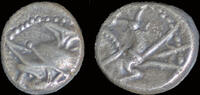 Celtic denier Celtic Gallia Allobroges AR denier à l'hippocampe -