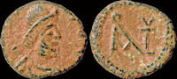 Byzantine AE pentanummium Anastasius I AE pentanummium monogram within wreath -