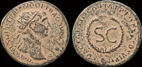 Roman AE As Trajan AE As S C in wreath-Rare! -