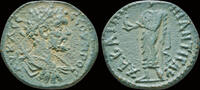 Lydia AE22 Lydia Bagis Septimius Severus AE22 Zeus Lydios standing left- Antigonus magistra -