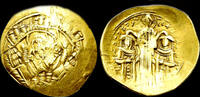 Byzantine hyperpyron Andronicus II Palaeologus with Andronicus III AV hyperpyron -