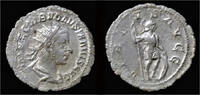 Roman antoninianus Volusian AR antoninianus Virtus standing right -
