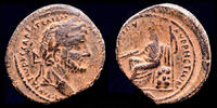 Cyrrhestica AE25 Cyrrhestica Cyrrhus Antoninus Pius AE25 Zeus Kataibates seated left -