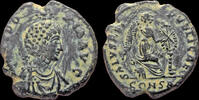 Roman AE follis Aelia Eudoxia, Augusta AE follis Victory seated right -