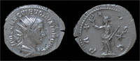 Roman antoninianus Volusian AR antoninianus Pax standing left -