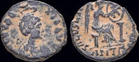 Roman AE follis Aelia Eudoxia, Augusta AE follis Victory seated right -
