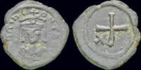 Byzantine decanummium Tiberius II Constantine AE decanummium Large X -