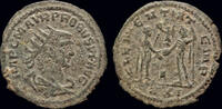 Roman antoninianus Probus AE antoninianus emperor receiving Victory on globe from Jupiter -