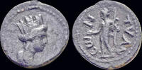 Cappadocia AE18 Cappadocia Tyana Time of Trajan Pseudo-autonomous AE18 Perseus standing front -
