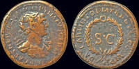 Roman AE As Trajan AE orichalcum As S C in wreath-Rare! -