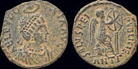 Roman AE follis Aelia Eudoxia, Augusta AE follis Victory seated right -