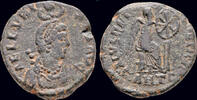 Roman AE follis Aelia Eudoxia, Augusta AE follis Victory seated right -
