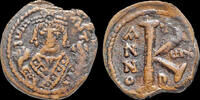 Byzantine follis 582-602AD Maurice Tiberius AE follis Large K VF+ 592.06 元442.17 元  ＋  149.89 元 运费