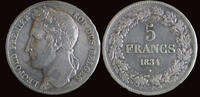 Belgium 5 frank Belgium Leopold I 5 frank 1834 pos B -
