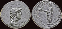 Lydia AE19 Lydia Sardes Pseudo-autonomous issue, Time of Nero AE19 Zeus standing left -
